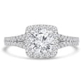 thumbnail image 1 of Majesty Diamonds MD240095-3.5 1.8 CTW Round Diamond Two-Row Split-Shank Cushion Halo Engagement Ring in 18K White Gold - Size 3.5, 1 of 1