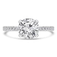 thumbnail image 1 of Majesty Diamonds MD240096-7.5 1.9 CTW Round Lab Created Diamond Tappered Hidden Halo Solitaire with Accents Engagement Ring in 18K White Gold - Size 7.5, 1 of 1