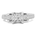 thumbnail image 1 of Majesty Diamonds MD240123-6 2 CTW Princess Diamond Vintage Three-Stone Engagement Ring in 14K White Gold - Size 6, 1 of 1