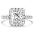 thumbnail image 1 of Majesty Diamonds MD240132-5.5 3 CTW Radiant Diamond Radiant Halo Engagement Ring with Accents in 14K White Gold - Size 5.5, 1 of 1