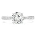 thumbnail image 1 of Majesty Diamonds MD240150-8 1.1 CTW Round Diamond Tapered Solitaire with Accents Engagement Ring in 14K White Gold - Size 8, 1 of 1