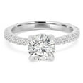 thumbnail image 1 of Majesty Diamonds MD240156-8.5 1 CTW Round Diamond Hidden Halo Solitaire with Accents Engagement Ring in 14K White Gold - Size 8.5, 1 of 1