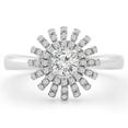 thumbnail image 1 of Majesty Diamonds MD240160-4 0.4 CTW Round Diamond Floral Double Halo Ring in 14K White Gold - Size 4, 1 of 1