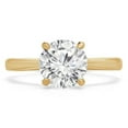 thumbnail image 1 of Majesty Diamonds MD240174-4.5 1 CT Round Lab Created Diamond Tapered Solitaire Engagement Ring in 14K Yellow Gold - Size 4.5, 1 of 1