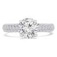 thumbnail image 1 of Majesty Diamonds MD240178-3.5 1.5 CTW Round Lab Created Diamond Three-Row Pave Solitaire with Accents Engagement Ring in 10K White Gold - Size 3.5, 1 of 1