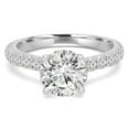thumbnail image 1 of Majesty Diamonds MD240194-P 2 CTW Round Lab Created Diamond Cathedral Solitaire with Accents Engagement Ring in 14K White Gold - Size 4 to 9, 1 of 1