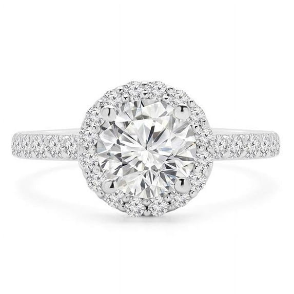 Majesty Diamonds MD240196-3 1.75 CTW Round Lab Created Diamond Open Bridge Cathedral Halo Engagement Ring in 14K White Gold - Size 3