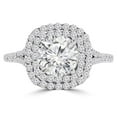 thumbnail image 1 of Majesty Diamonds MD240222-6.5 1.2 CTW Round Diamond Split-Shank Double Cushion Halo Engagement Ring in 14K White Gold - Size 6.5, 1 of 1