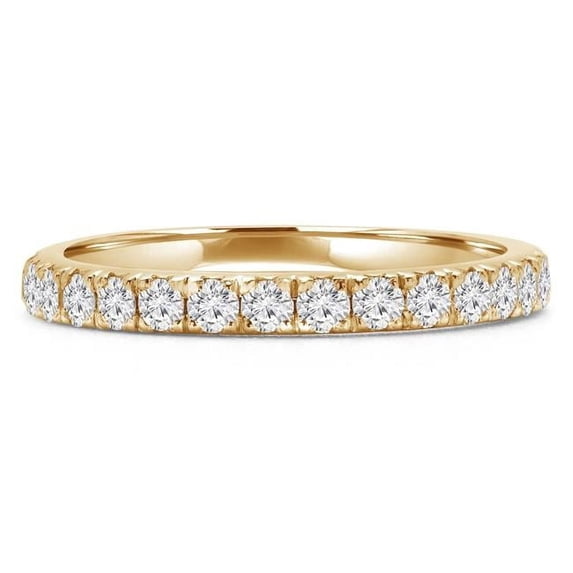 Majesty Diamonds MD240244-3.5 0.63 CTW Round Diamond 0.75 Way Semi-Eternity Anniversary Wedding Band Ring in 14K Yellow Gold - Size 3.5