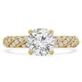thumbnail image 1 of Majesty Diamonds MD240247-4.5 1.1 CTW Round Diamond Braided Solitaire with Accents Engagement Ring in 18K Yellow Gold - Size 4.5, 1 of 1