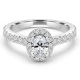 thumbnail image 1 of Majesty Diamonds MD240249-7 0.88 CTW Oval Diamond Cathedral Tapered Halo Engagement Ring with Accents in 14K White Gold - Size 7, 1 of 1