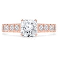 thumbnail image 1 of Majesty Diamonds MD240252-7.5 1.16 CTW Cushion Diamond Tapered Solitaire with Accents Engagement Ring in 14K Rose Gold - Size 7.5, 1 of 1