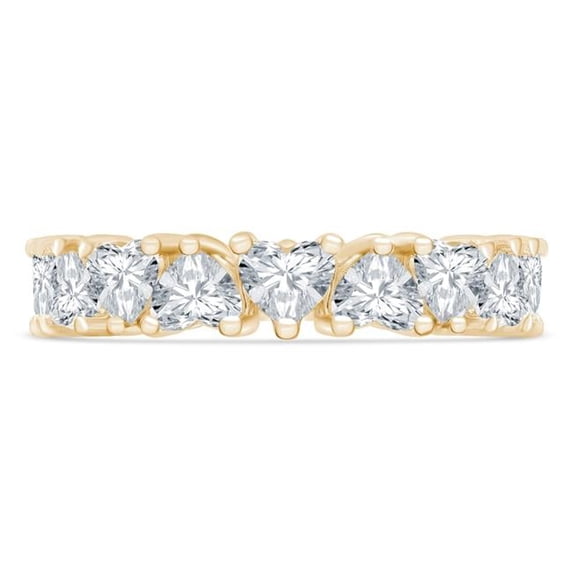 Majesty Diamonds MD240314 3.66 CTW Heart Lab Created Diamond Full Eternity Anniversary Wedding Band Ring in 14K Yellow Gold - Size 6.5