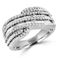 thumbnail image 1 of Majesty Diamonds MDR130046-4.75 0.5 CTW Round and Baguette Cut Diamond Fashion Cocktail Ring in 14K White Gold - Size 4.75, 1 of 1