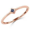 thumbnail image 1 of Majesty Diamonds MDR190043-6.75 0.05 CT Princess Blue Sapphire Bezel Set Solitaire Cocktail Ring in 14K Rose Gold - Size 6.75, 1 of 1