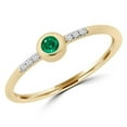 thumbnail image 1 of Majesty Diamonds MDR190049-6 0.14 CTW Round Emerald Bezel Set Cocktail Ring in 14K Yellow Gold - Size 6, 1 of 1
