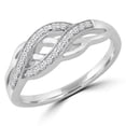 thumbnail image 1 of Majesty Diamonds MDR190056-7.5 0.14 CTW Round Diamond Criss Cross Semi-Eternity Wedding Band Ring in 14K White Gold - Size 7.5, 1 of 1