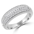 thumbnail image 1 of Majesty Diamonds MDR190065-5.5 0.5 CTW Round Diamond Three-Row Semi-Eternity Wedding Band Ring in 14K White Gold - Size 5.5, 1 of 1