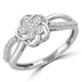 thumbnail image 1 of Majesty Diamonds MDR190090-8.5 0.37 CTW Round Diamond Floral Motif Promise Infinity Cluster Engagement Ring in 14K White Gold - Size 8.5, 1 of 1