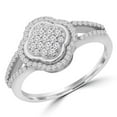 thumbnail image 1 of Majesty Diamonds MDR190091-P 0.33 CTW Round Diamond Split Shank Halo Clover Cocktail Ring in 14K White Gold, 1 of 1
