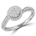 thumbnail image 1 of Majesty Diamonds MDR190092-3 0.37 CTW Round Diamond Promise Cluster Halo Engagement Ring in 14K White Gold - Size 3, 1 of 1