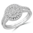 thumbnail image 1 of Majesty Diamonds MDR190093-8 0.8 CTW Round Diamond Split Shank Promise Double Halo Engagement Ring in 14K White Gold - Size 8, 1 of 1