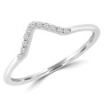 thumbnail image 1 of Majesty Diamonds MDR190101-8 0.1 CTW Round Diamond V Shape Semi-Eternity Wedding Band Ring in 14K White Gold - Size 8, 1 of 1