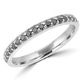 thumbnail image 1 of Majesty Diamonds MDR190106-4.75 0.25 CTW Round Black Diamond Semi-Eternity Wedding Band Ring in 10K White Gold - Size 4.75, 1 of 1