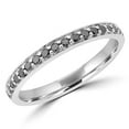 thumbnail image 1 of Majesty Diamonds MDR190106-7 0.25 CTW Round Black Diamond Semi-Eternity Wedding Band Ring in 10K White Gold - Size 7, 1 of 1