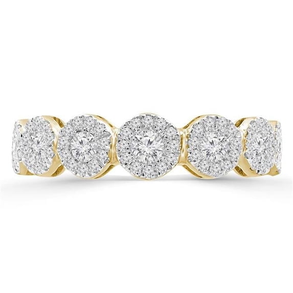 Majesty Diamonds MDR210001-5.5 0.4 CTW Round Diamond Multi Halo Cocktail Ring in 14K Yellow Gold - Size 5.5