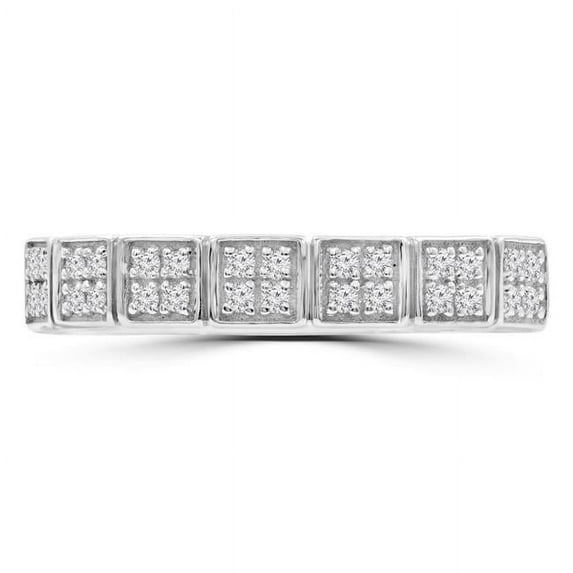 Majesty Diamonds MDR210007-8 0.14 CTW Round Diamond Cluster Cocktail Ring in 14K White Gold - Size 8