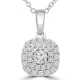 thumbnail image 1 of Majesty Diamonds MDR210010 0.33 CTW Round Diamond Double Cushion Halo Pendant Necklace in 14K White Gold, 1 of 1