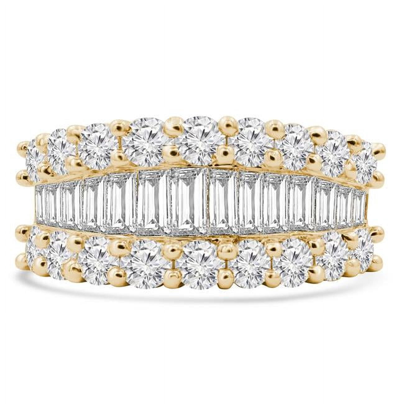 Majesty Diamonds MDR220001-5.5 2.67 CTW Baguette Diamond Three-Row ...