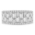 thumbnail image 1 of Majesty Diamonds MDR220010-4 2.13 CTW Baguette Diamond Alternating Baguette & Round Cocktail Ring in 18K White Gold - Size 4, 1 of 1