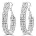 thumbnail image 1 of Majesty Diamonds MDR220046 2.33 CTW Round Diamond Three-Row Inside Outside Hoop Earrings in 18K White Gold, 1 of 1