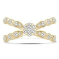 thumbnail image 1 of Majesty Diamonds MDR220227-3 0.5 CTW Round Diamond Floral Vintage Cluster Cocktail Ring in 14K Yellow Gold - Size 3, 1 of 1