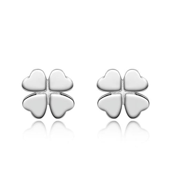 Majesty Diamonds MDS170400 Four Leaf Clover Stud Earrings in .925 Sterling Silver