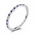 thumbnail image 1 of Majesty Diamonds MDS210124 0.1 CTW Round Blue Spinel Full-Eternity Ring in 0.925 White Sterling Silver - Size 7, 1 of 1