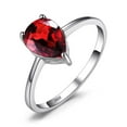 thumbnail image 1 of Majesty Diamonds MDS210153 1.4 CT Pear Red Garnet Cocktail Ring in 0.925 White Sterling Silver - Size 7, 1 of 1