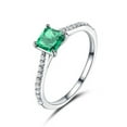 thumbnail image 1 of Majesty Diamonds MDS210202 Princess Green Nano Emerald Cocktail Ring in 0.925 White Sterling Silver - Size 7, 1 of 1