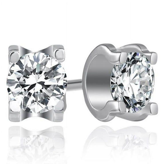 Majesty Diamonds MDS210311 1 CTW Round Moissanite Stud Earrings in 0.925 White Sterling Silver