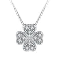thumbnail image 1 of Majesty Diamonds  White Zircon Four Leaf Clover Fancy Pendant Necklace in .925 Sterling Silver, 1 of 1