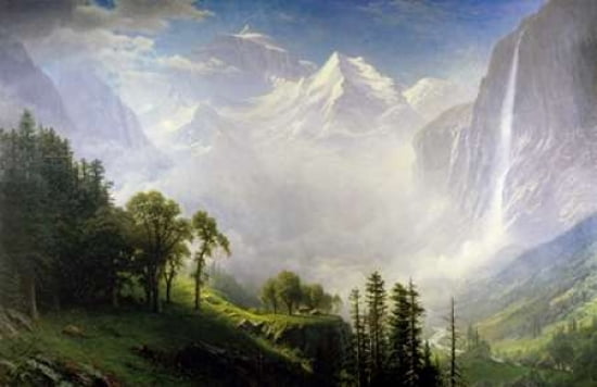 Majesty Of The Mountains Canvas Art - Albert Bierstadt (12 x 18)