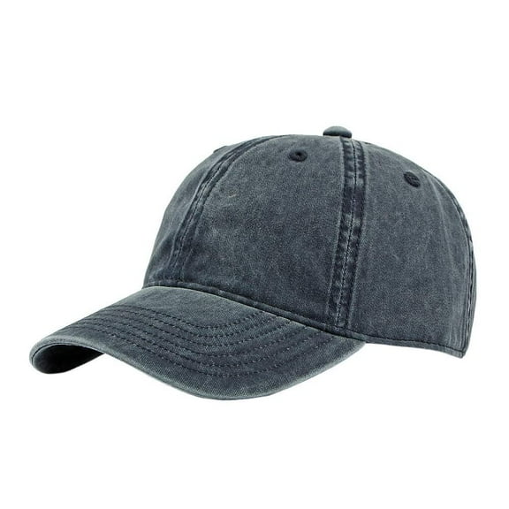 Majeure Vintage Washed Cotton Baseball Cap, Distressed Black