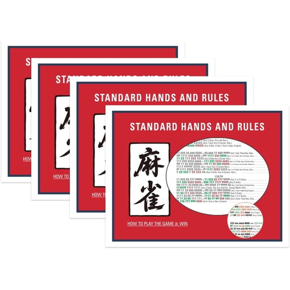 Majiang Card 2026 Revision, 4 Packs American Print Reference Card, 4 Pack Scoring Sheets Red
