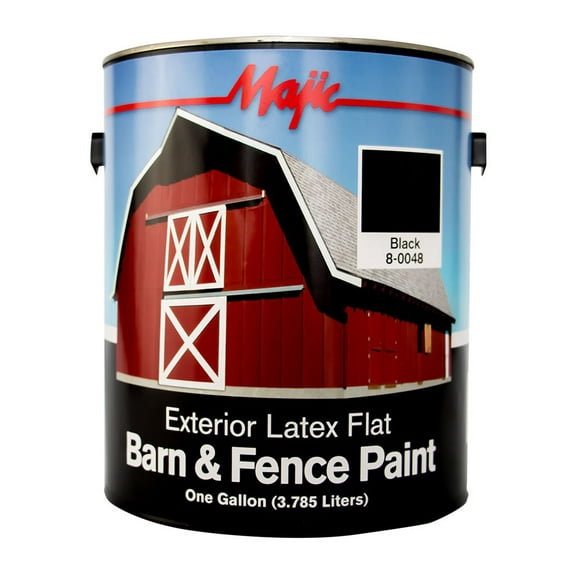 Majic Paints 8-0048-1 Latex Flat Barn & Fence Paint, 1-Gallon, Black