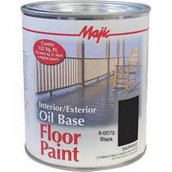 Majic Paints 8-0073-2 Black Interior & Exterior Oil Base Floor Paint