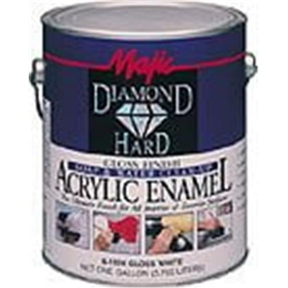Majic Paints 8-1591-1 1 Gallon Satin White TB No. 1 Diamondhard Acrylic Enamel