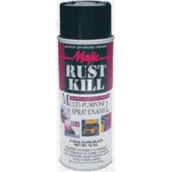 Majic Paints 8-2022-8 12 oz. Semi Gloss Black Rust kill Spray - Black - 12 oz.