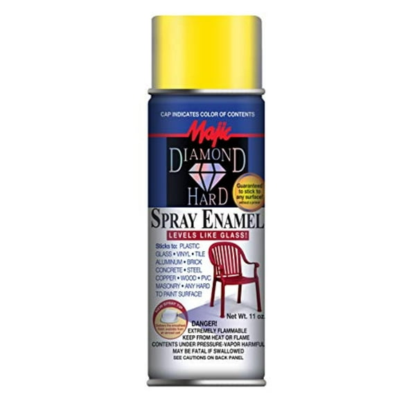 Majic Paints 8-21508-8 11 oz. Light Yellow Diamond Hard Spray Enamel